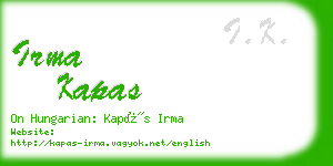 irma kapas business card